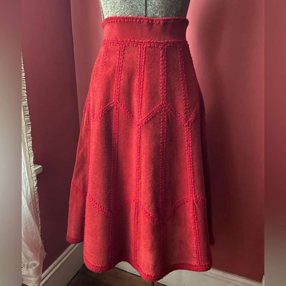 VINTAGE *RARE* 70s PATCHWORK A-LINE SKIRT size M